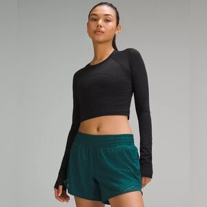 Lululemon Women’s Cropped Long-Sleeve Shirt Black Size 10